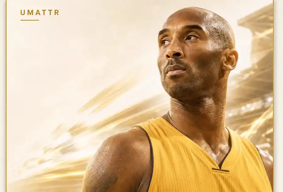 Kobe Bryant UMATTR gold athlete spotlight artwork.