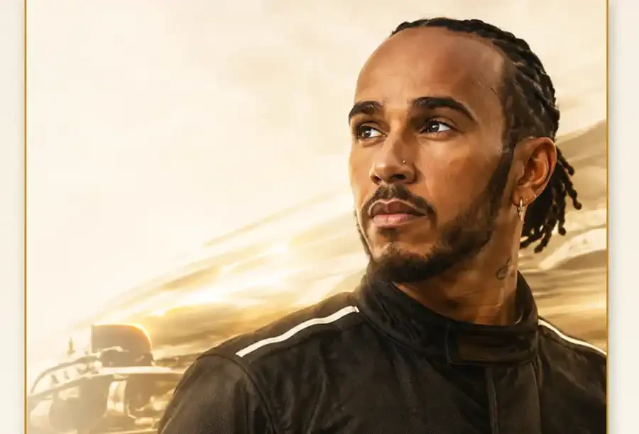Lewis Hamilton UMATTR gold athlete spotlight artwork.