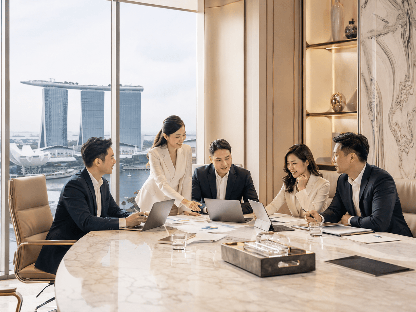 Singapore partners meeting in a premium boardroom