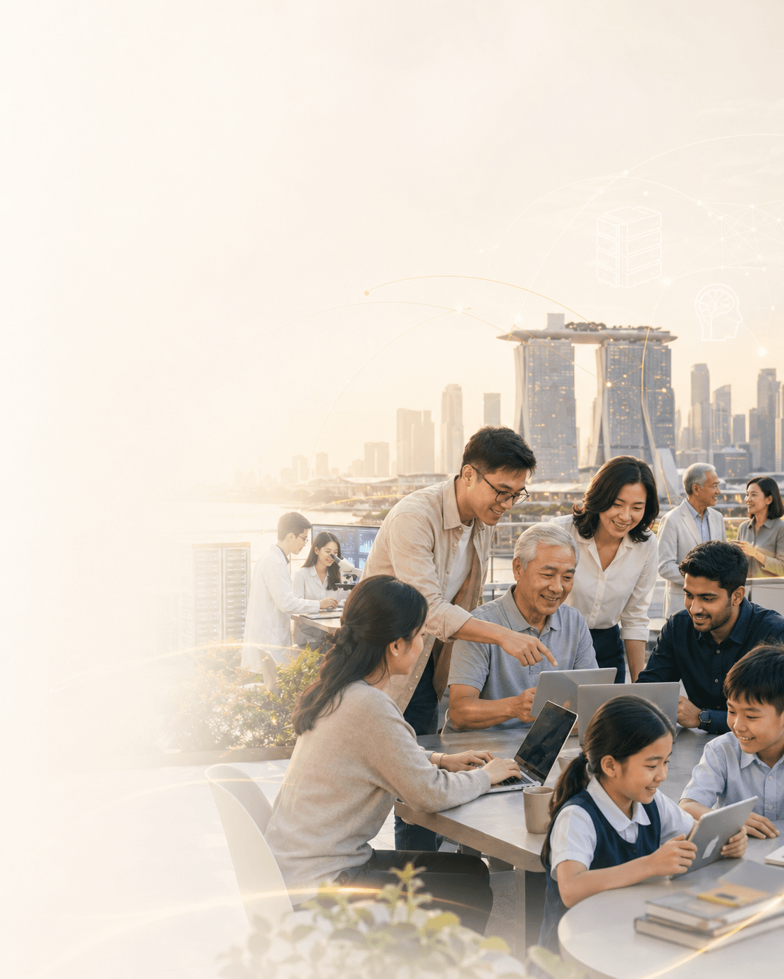 Singapore AI learning and workforce solution concept